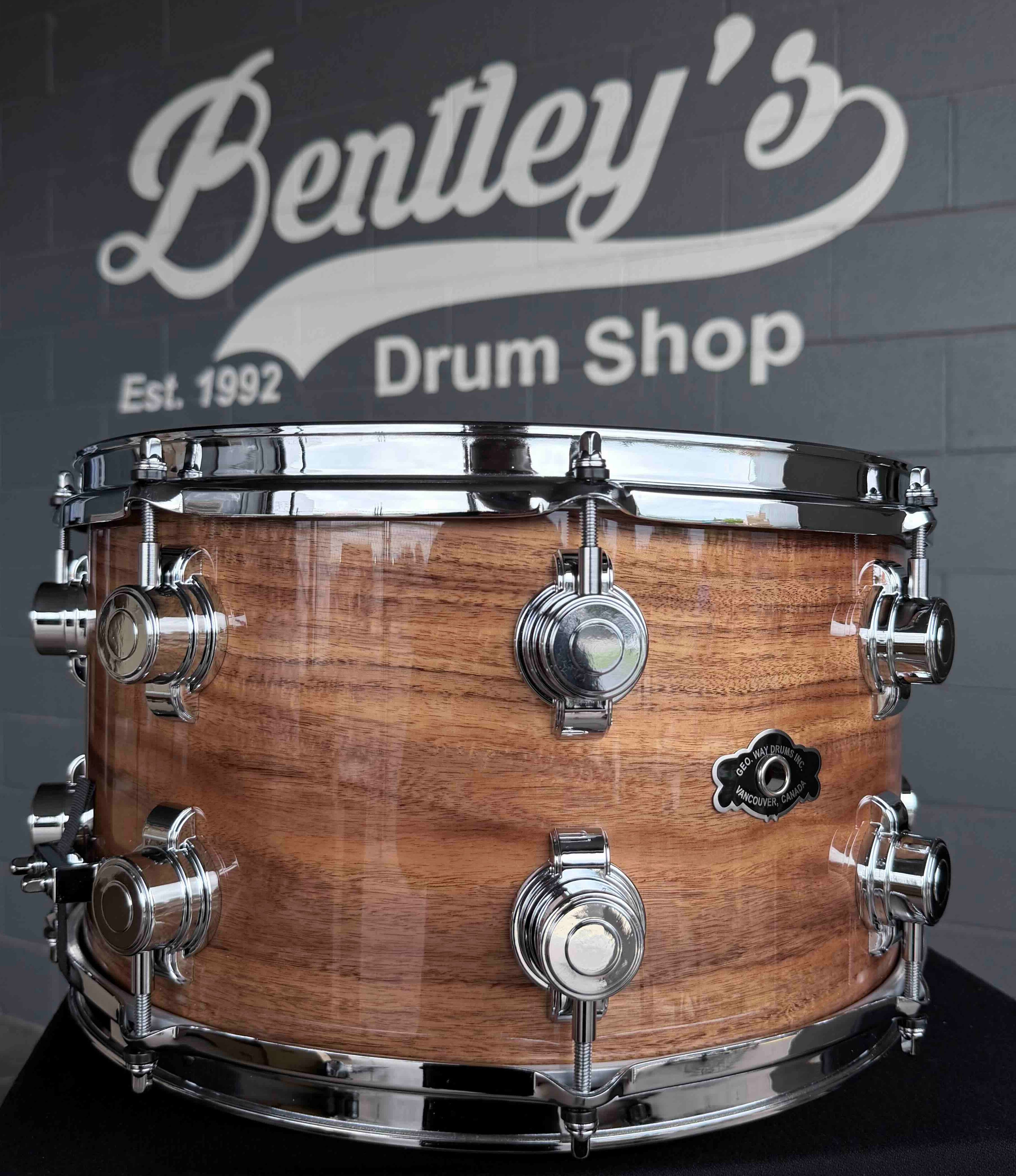 George Way Aristocrat Acacia 8x14 Snare Drum in Natural Gloss Lacquer